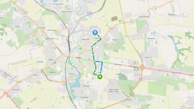 Карта маршруту тролейбуса 4А у Рівному