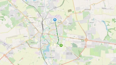 Карта маршруту тролейбуса 9 у Рівному